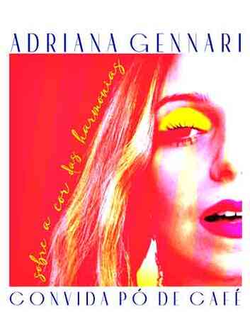 Foto de Adriana Gennari, em tons de vermelho, na capa do disco Sobre a cor das harmonias
