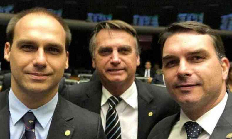 Eduardo Bolsonaro, Jair Bolsonaro e Flvio Bolsonaro