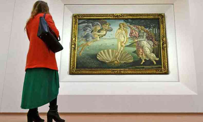 'O nascimento de Vnus', tela de Botticelli que  uma das maiores atraes da Galeria Uffizi(foto: ALBERTO PIZZOLI/AFP)