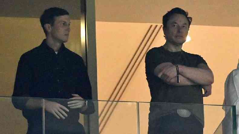 Jared Kushner e Elon Musk assistindo  final da Copa do Mundo no Catar