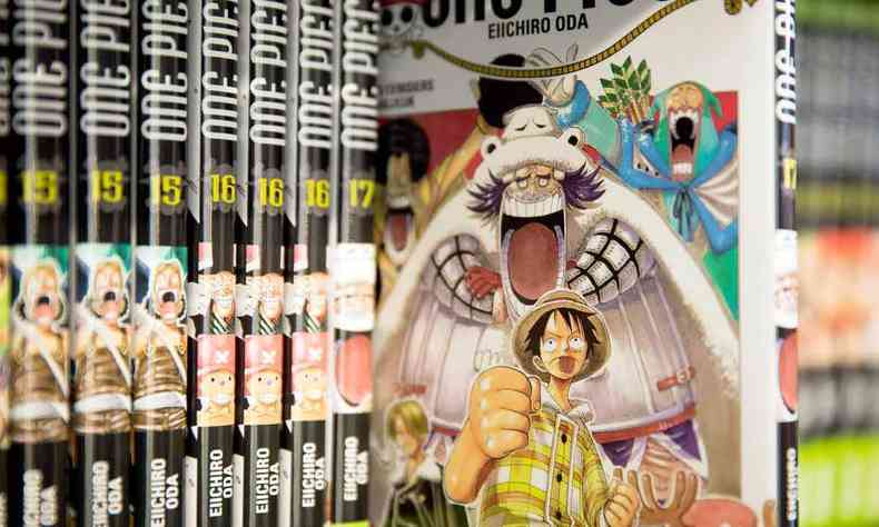 Quadrinhos de 'One Piece' so exibidos na Feira do Livro de Paris, em 2019