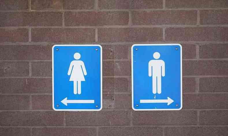 ilustrao da placa indicando banheiro feminino e masculino