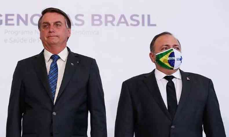 Presidente Bolsonaro e ministro da Sade, Pazuello(foto: Alan Santos/Wikimedia Commons)