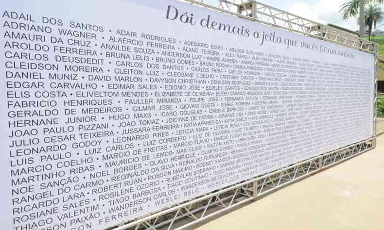 Lista com os nomes das pessoas que morreram 
