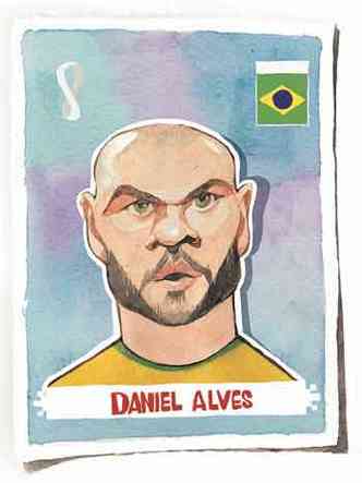 Caricatura do lateral-direito Daniel Alves