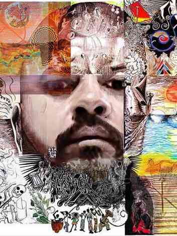 Ilustrao mostra o cantor Rafael Soares na capa do disco Afrobrasileiro