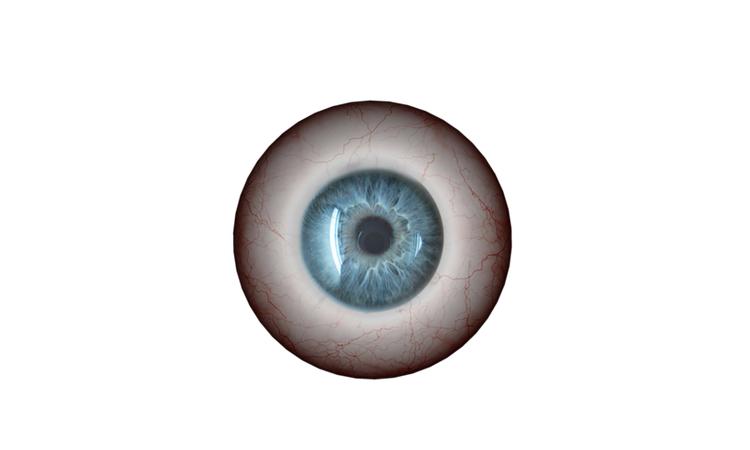 imagem do globo ocular de um olho azul