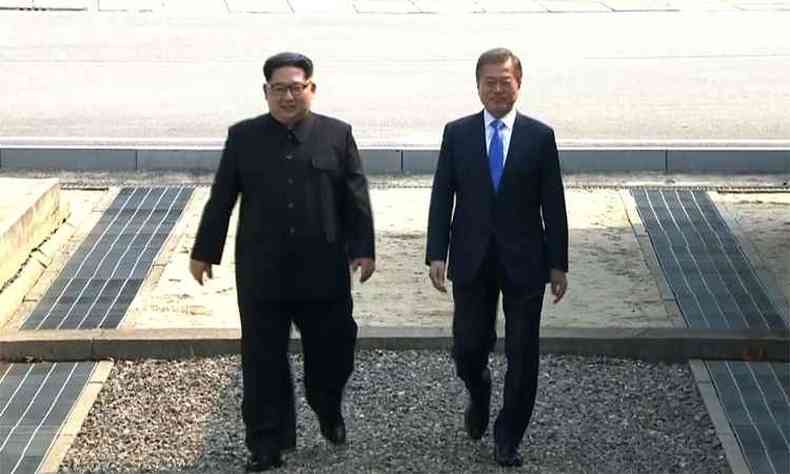 No sbado, Kim anunciou uma moratria nos testes nucleares e nos lanamentos de msseis balsticos de longo alcance, afirmando que j cumpriram com seus objetivos(foto: AFP PHOTO / KOREAN BROADCASTING SYSTEM (KBS) )