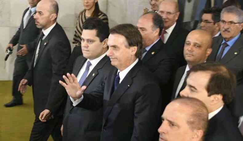 Bolsonaro foi embora da Cmara sem falar com a imprensa(foto: Ed Alves/CB/D.A Press)
