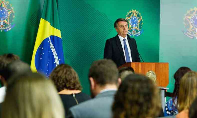 Quando Bolsonaro chegou ao Palcio, o ministro Bebianno tinha deixado o prdio cerca de 15 minutos antes(foto: Isac Nobrega/PR )