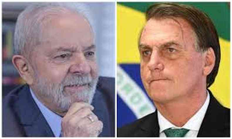 Lula e Bolsonaro lado a lado em uma montagem 