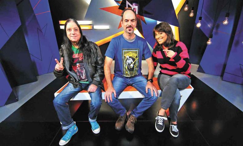 Adriano Falabella, Terence Machado e Sabrina Damasceno estão à frente do programa da Rede Minas e já esperam pelo jubileu de ouro(foto: Ramon Lisboa/EM/D.A Press) Adriano Falabella, Terence Machado e Sabrina Damasceno apresentadores do programa alto-falante da Rede Minas