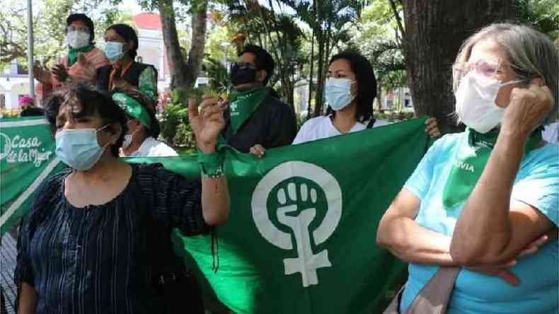 Um protesto a favor do aborto na Bolvia