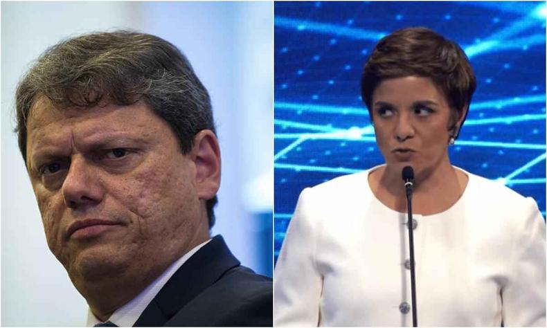 Tarcísio repudiou atitude de deputado estadual com jornalista Vera Magalhães(foto: Reprodução/Divulgação) Montagem Tarcísio e Vera Magalhães