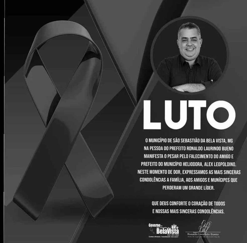 Panfleto de homenagem da prefeitura de S�o Sebasti�o da Bela Vista