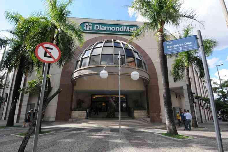 Fachada do shopping Diamond Mall, em BH