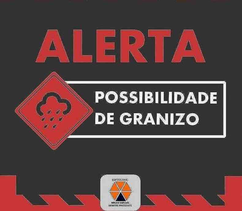 Alertas foram dados pela Defesa Civil Estadual por meio das redes sociais(foto: Coordenadoria Estadual de Defesa Civil (Cedec) / Divulgação)