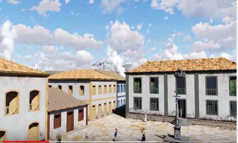 Reconstituio de Ouro Preto de 1760(foto: Reproduo/Youtube)