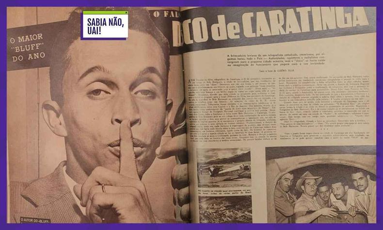 Reportagem em página dupla da revista O Cruzeiro com Anor Ferreira da Silva na página da esquerda