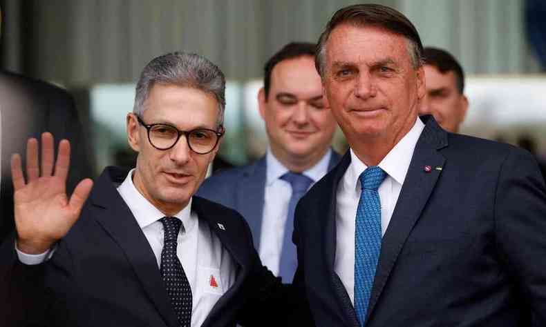 O governador Romeu Zema e o presidente Jair Bolsonaro