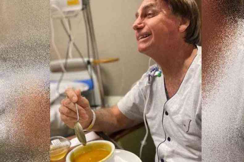 Bolsonaro est internado aps sofrer obstruo intestinal(foto: Redes Sociais)