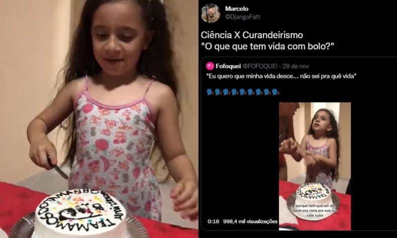 menina partindo bolo