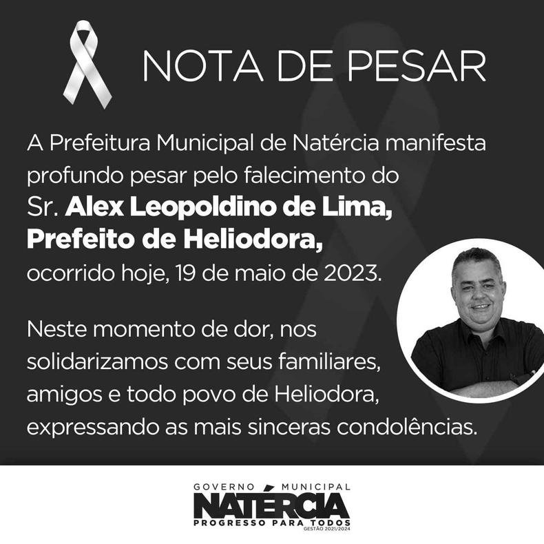 Panfleto de homenagem da prefeitura de Nat�rcia 