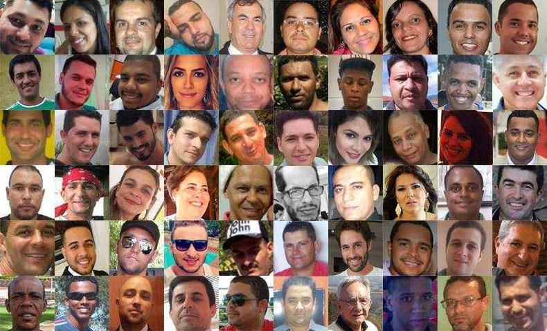 Veja a lista completa com as vítimas já identificadas pela Polícia Civil de Minas Gerais(foto: Fotos extraídas de redes sociais/reprodução) Veja a lista completa com as vítimas já identificadas pela Polícia Civil de Minas Gerais(foto: Fotos extraídas de redes sociais/reprodução)