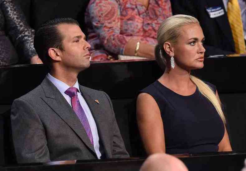 Vanessa Trump e seu marido Trump Jr.(foto: Robyn Beck/AFP)