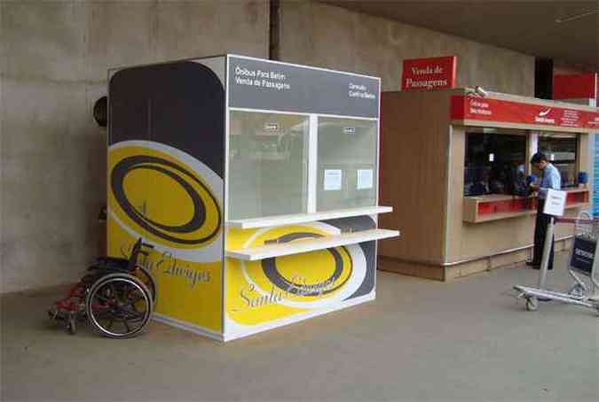 Guich para venda de passagens j foi instalado no saguo do aeroporto(foto: (Bruno Freitas/EM/D.A.Press ))