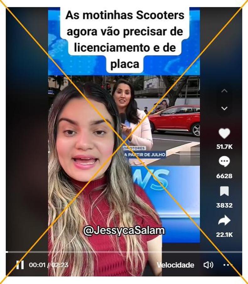 Captura de tela feita em 28 de junho de 2023 de uma publicao no TikTok