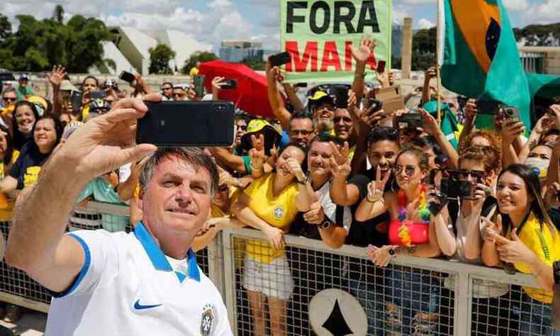 O presidente da Repblica, Jair Bolsonaro, em ato pr-governo 