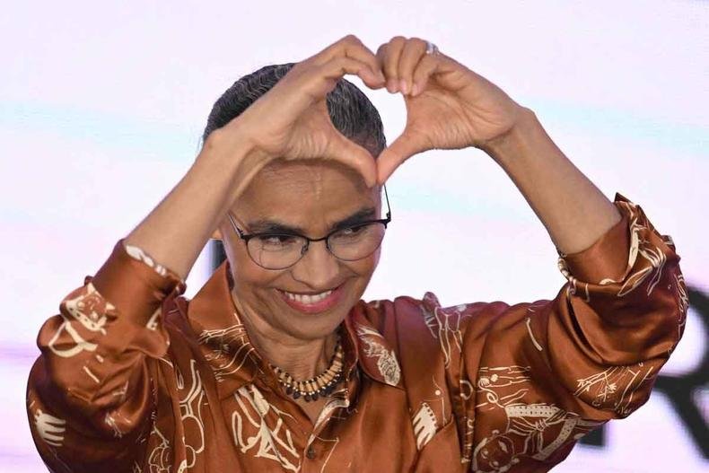 Marina Silva mostra entusiasmo com aporte americano para a Amazônia (foto: EVARISTO SÁ/AFP) Marina Silva mostra entusiasmo com aporte americano para a Amazônia