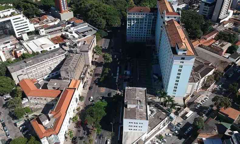 Vista area da Regio Hospitalar, onde esto boa parte dos hospitais do SUS-BH(foto: Mateus Parreiras/EM/D.A Press - 20/03/2021)