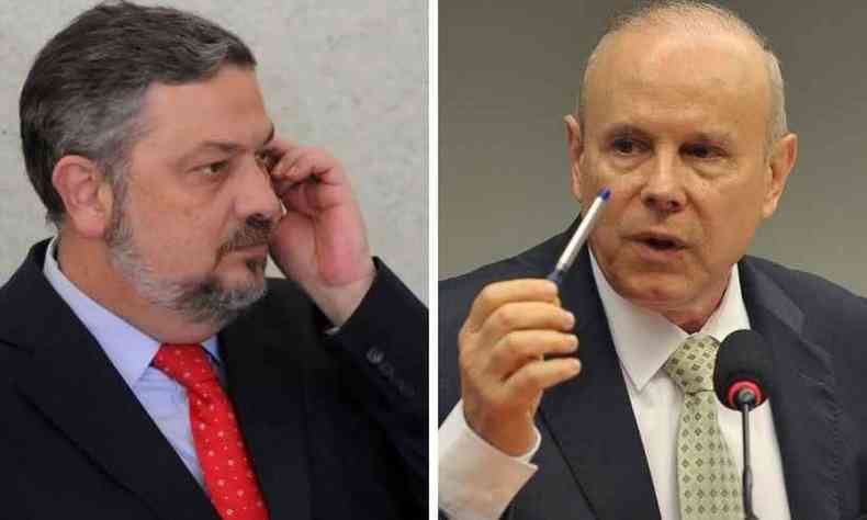 Os ex-ministros Antonio Palocci e Guido Mantega esto entre os investigados(foto: Carlos Moura/ Antonio Cruz/Agencia Brasil )