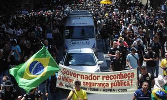 Segurança pública de Minas está em greve desde fevereiro de 2021(foto: Leandro Couri/EM/DA Press) Manifestação