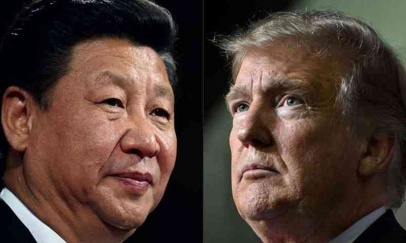 Lder chins, Xi Jinping, e o presidente norte-americano, Donald Trump(foto: Dan Kitwood/AFP e Nicholas Kamm/AFP )