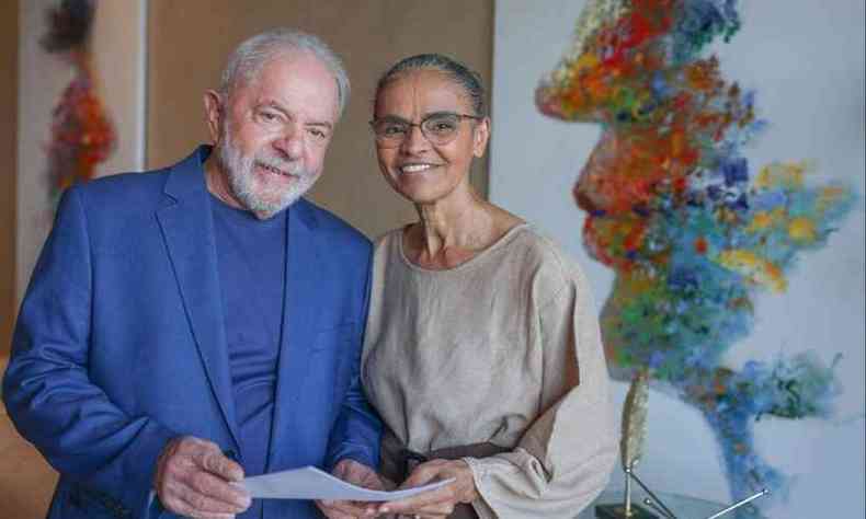 Lula, presidente eleito do Brasil, e Marina Silva, deputada federal eleita por So Paulo