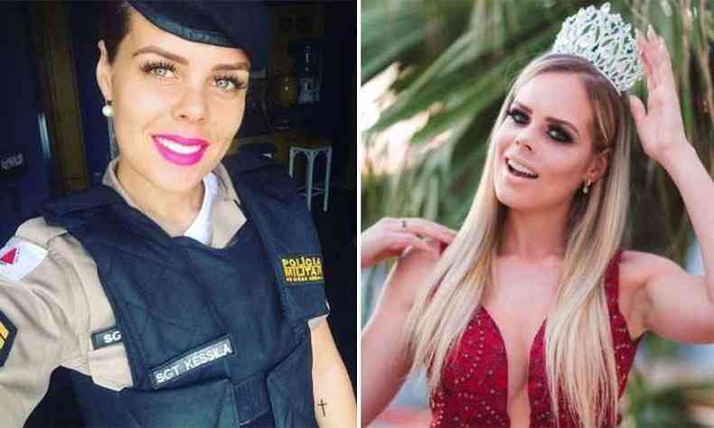 Policial e miss, Kssila Miranda mantm o charme diante dos desafios(foto: Arquivo pessoal/Divulgao)