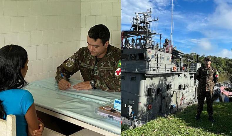 Doutor Pedro Henrique, tenente do exrcito, em posto mdico em atendimento