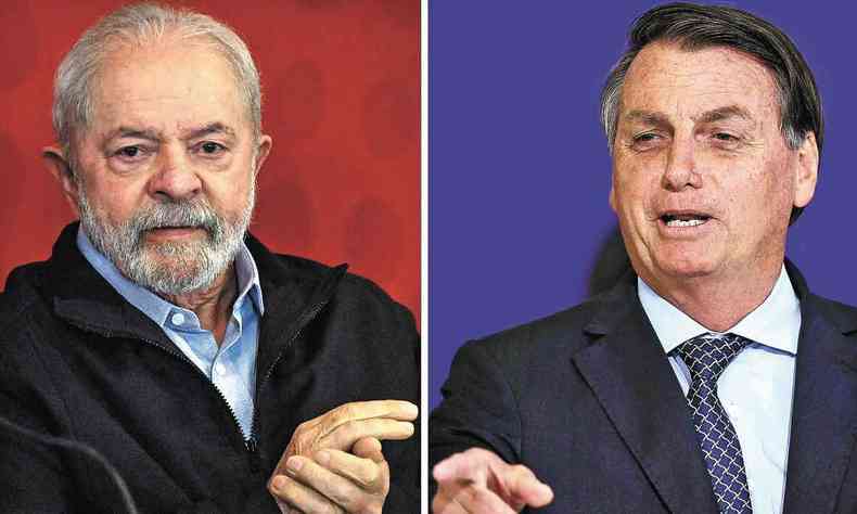 Lula e Bolsonaro em fotomontagem