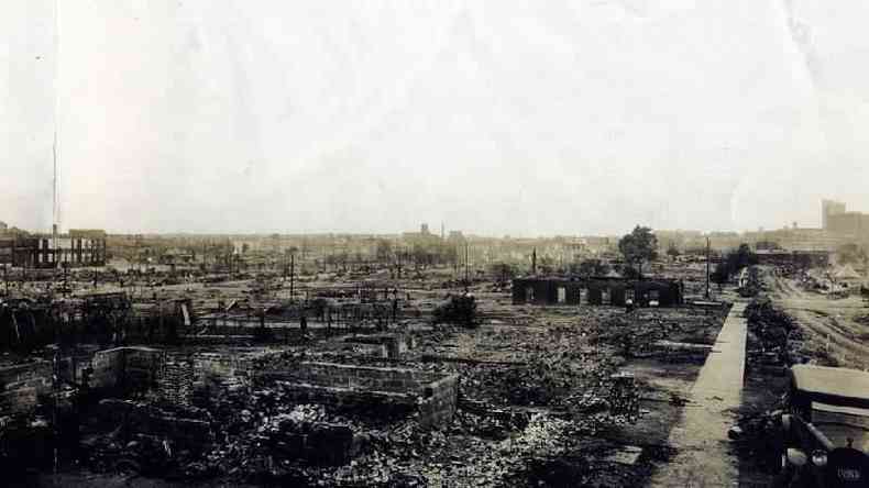 Registro histrico da destruio em Tulsa(foto: Oklahoma Historical Society)