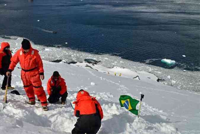 Pesquisadores do MycoAntar, projeto voltado para explorar o continente gelado da Antrtica(foto: Projeto MycoAntar/Divulgao)