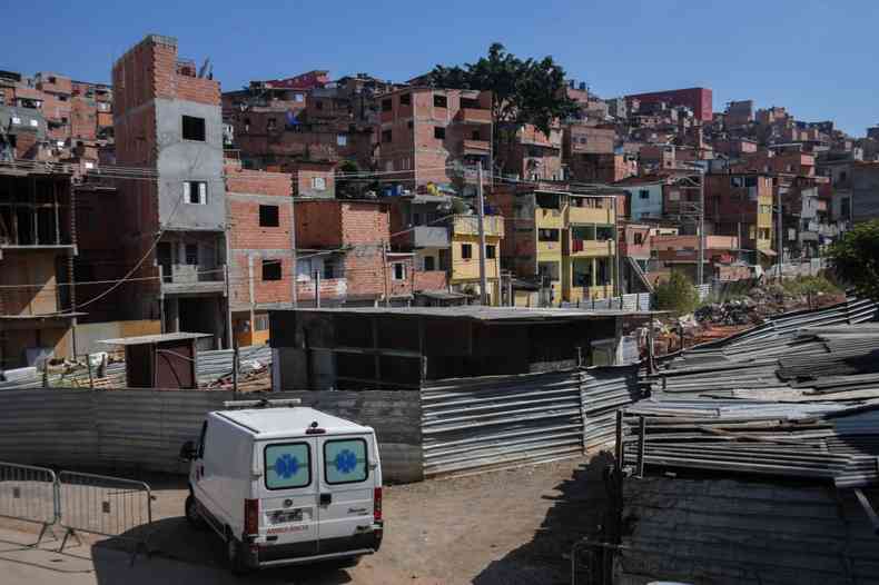 Favela de Paraispolis, em So Paulo, durante a pandemia de coronavrus(foto: Nelson Almeida/AFP)