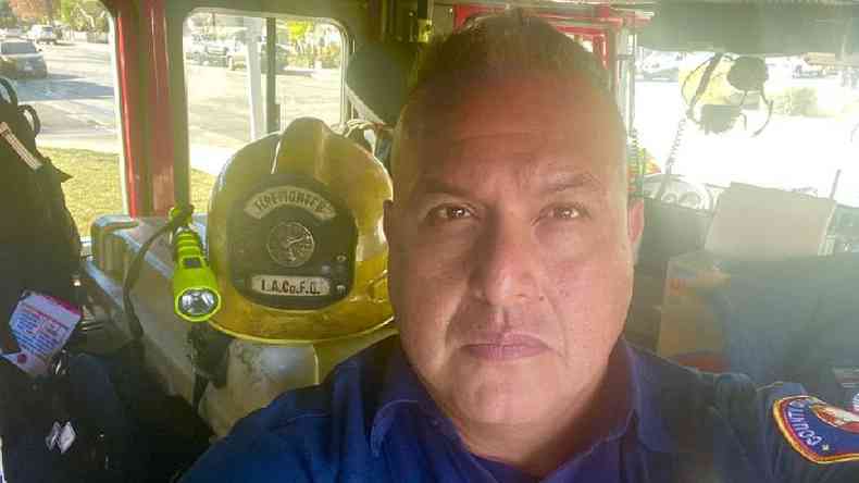 Humberto Agurcia  paramdico dos bombeiros de Los Angeles, Califrnia(foto: Cortesia Humberto Agurcia)