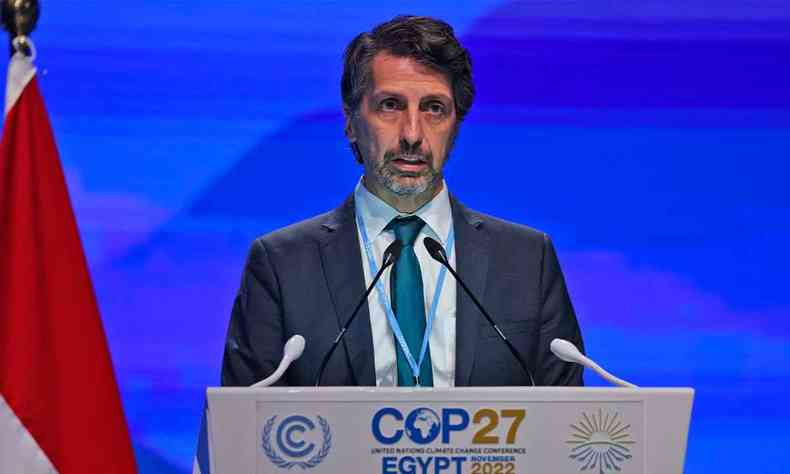 Joaquim Leite, ministro do Meio Ambiente, discursa na COP27