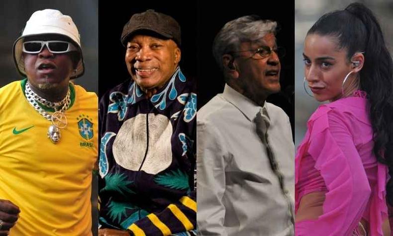 Montagem: Djonga, Milton Nascimento, Caetano Veloso, Marina Sena