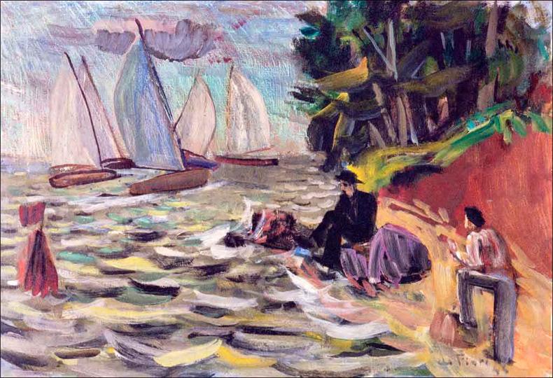 Marinhas produzidas na Bahia estabelecem sintonia com a pintura de Pancetti, caso de Paisagem de Santo Amaro(foto: Reprodução do livro/Editora Capivara ) Marinhas produzidas na Bahia estabelecem sintonia com a pintura de Pancetti, caso de Paisagem de Santo Amaro(foto: Reprodução do livro/Editora Capivara )