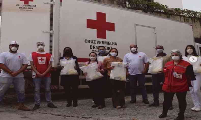 Equipes da entidade tm feito trabalhos diversos nesse perodo de pandemia da COVID-19(foto: Cruz Vermelha/Divulgao)