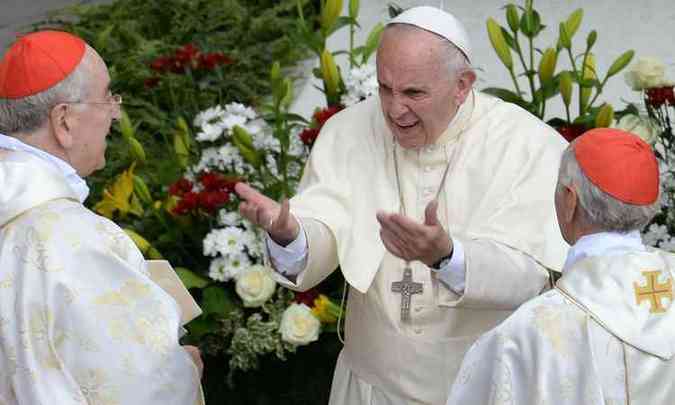Papa Francisco durante Ano Jubilar da Misericrdia, no Vaticano(foto: AFP / POOL / ALESSANDRA TARANTINO )